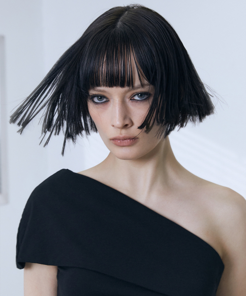 VOONT（ブント）の「Asymmetric Drape Slim Top (BLACK)（Tシャツ/カットソー・レディース・ブラック・OS）」の7枚目の写真