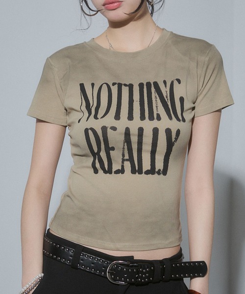 ENVYM(アンビー)の「ペイントロゴコンパクトTシャツ(Tシャツ/カットソー・レディース・グレー/ブラック/カーキ/ホワイト・FREE)」の16枚目の写真