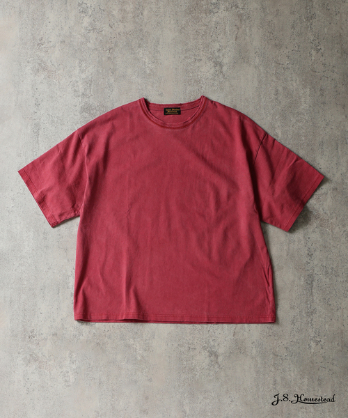 JOURNAL STANDARD J.S HOMESTEAD(ジャーナルスタンダードホームステッド)の「J.S.Homestead / コールド ダイ ダメージ ネック Tシャツ(Tシャツ/カットソー・メンズ・ブルー系その他/イエロー/レッド/ブラック系その他・MEDIUM/LARGE)」の4枚目の写真