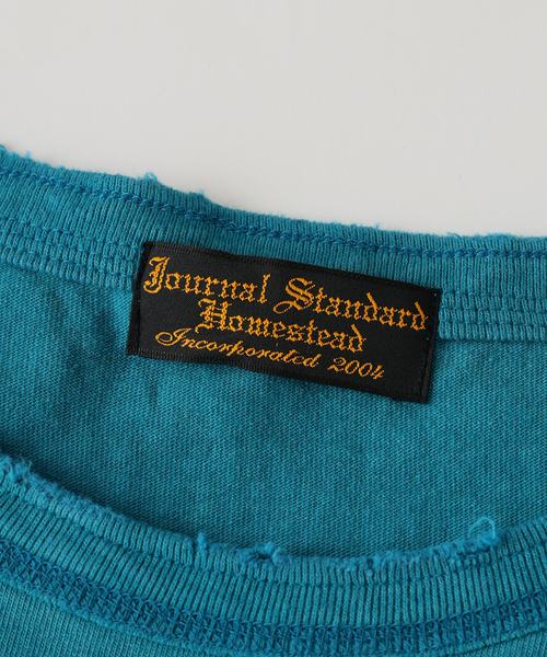 JOURNAL STANDARD J.S HOMESTEAD(ジャーナルスタンダードホームステッド)の「J.S.Homestead / コールド ダイ ダメージ ネック Tシャツ(Tシャツ/カットソー・メンズ・ブルー系その他/イエロー/レッド/ブラック系その他・MEDIUM/LARGE)」の8枚目の写真
