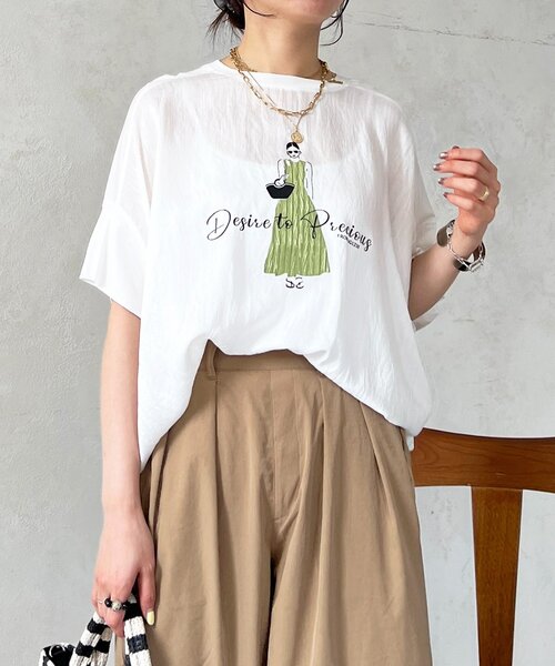 un dix cors(アンディコール)の「プリントTEE(Tシャツ/カットソー・レディース・レッド/ブラック/アイボリー/ネイビー・FREE)」の16枚目の写真