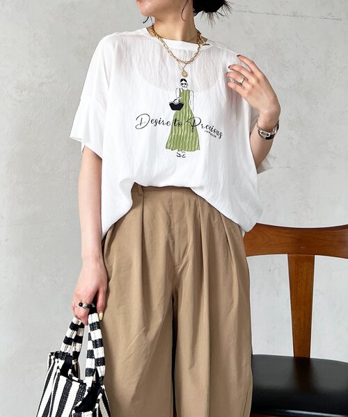 un dix cors(アンディコール)の「プリントTEE(Tシャツ/カットソー・レディース・レッド/ブラック/アイボリー/ネイビー・FREE)」の17枚目の写真