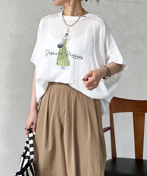 un dix cors(アンディコール)の「プリントTEE(Tシャツ/カットソー・レディース・レッド/ブラック/アイボリー/ネイビー・FREE)」の18枚目の写真