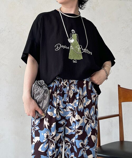 un dix cors(アンディコール)の「プリントTEE(Tシャツ/カットソー・レディース・レッド/ブラック/アイボリー/ネイビー・FREE)」の19枚目の写真