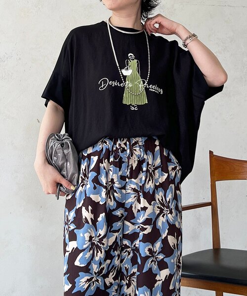 un dix cors(アンディコール)の「プリントTEE(Tシャツ/カットソー・レディース・レッド/ブラック/アイボリー/ネイビー・FREE)」の22枚目の写真