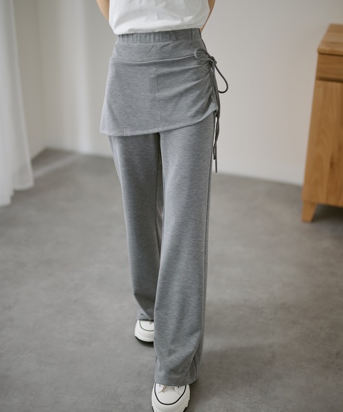 DAYRA（デイラ）の「サイド リボン スカート付き フレア スウェット パンツ（スウェットパンツ・レディース・ブラック/ダークグレー/ネイビー・L/M）」の18枚目の写真