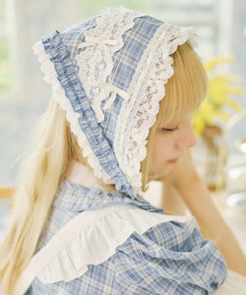 kutir(クティール)の「【クティールとレトロ】アソートフリルリボンバブーシュカ/ヘッドドレス(その他ヘアアクセサリー・レディース・グリーン/ブルー/アイボリー/レッド/オフホワイト・FREE)」の4枚目の写真