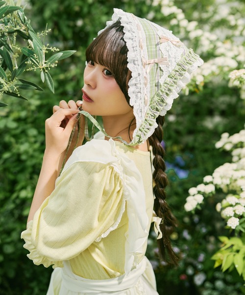 kutir(クティール)の「【クティールとレトロ】アソートフリルリボンバブーシュカ/ヘッドドレス(その他ヘアアクセサリー・レディース・グリーン/ブルー/アイボリー/レッド/オフホワイト・FREE)」の8枚目の写真