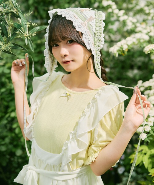 kutir(クティール)の「【クティールとレトロ】アソートフリルリボンバブーシュカ/ヘッドドレス(その他ヘアアクセサリー・レディース・グリーン/ブルー/アイボリー/レッド/オフホワイト・FREE)」の7枚目の写真