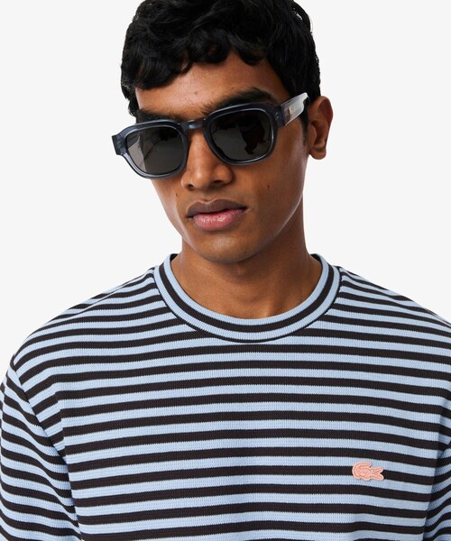 LACOSTE（ラコステ）の「ニットライクボーダーTシャツ（Tシャツ/カットソー・メンズ・オレンジ/ライトブルー・2/3/5/4）」の17枚目の写真
