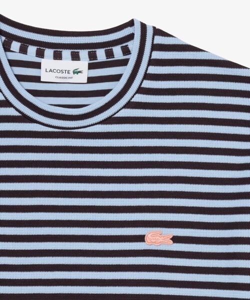 LACOSTE（ラコステ）の「ニットライクボーダーTシャツ（Tシャツ/カットソー・メンズ・オレンジ/ライトブルー・2/3/5/4）」の14枚目の写真
