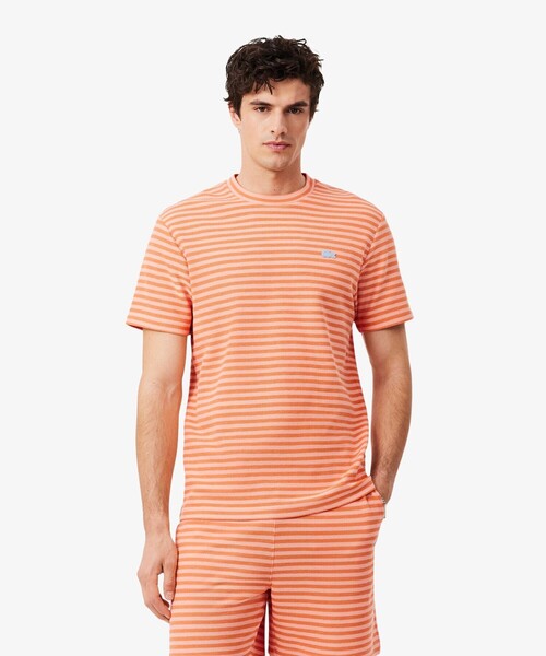 LACOSTE（ラコステ）の「ニットライクボーダーTシャツ（Tシャツ/カットソー・メンズ・オレンジ/ライトブルー・2/3/5/4）」の12枚目の写真