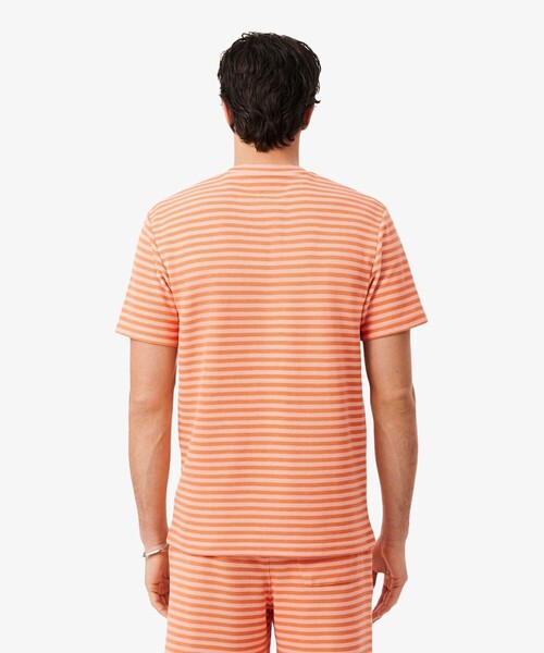 LACOSTE（ラコステ）の「ニットライクボーダーTシャツ（Tシャツ/カットソー・メンズ・オレンジ/ライトブルー・2/3/5/4）」の10枚目の写真