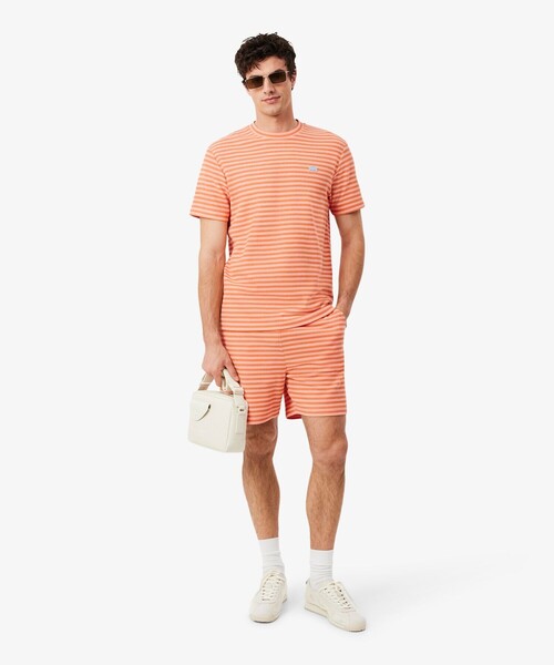 LACOSTE（ラコステ）の「ニットライクボーダーTシャツ（Tシャツ/カットソー・メンズ・オレンジ/ライトブルー・2/3/5/4）」の7枚目の写真