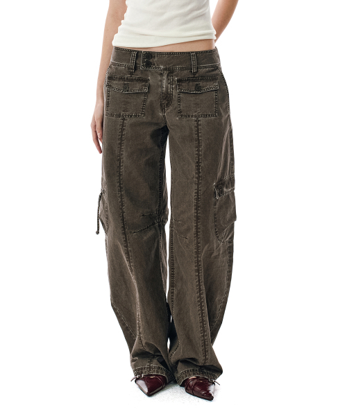 SECONDMONO（セカンドモノローグ）の「Washed Low-Rise Cargo Pant [BROWN]_SEWPT014BROWN（その他パンツ・レディース・その他・SMALL/MEDIUM/LARGE）」の2枚目の写真