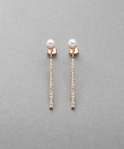 Cream dot.(クリームドット)の「パール×ビジューバーの揺れ感ピアス/イヤリング(ピアス(両耳用)・レディース・ピンク系その他/シルバー/ゴールド系その他/シルバー系その他/ピンクゴールド/ゴールド・ONE SIZE)」の5枚目の写真
