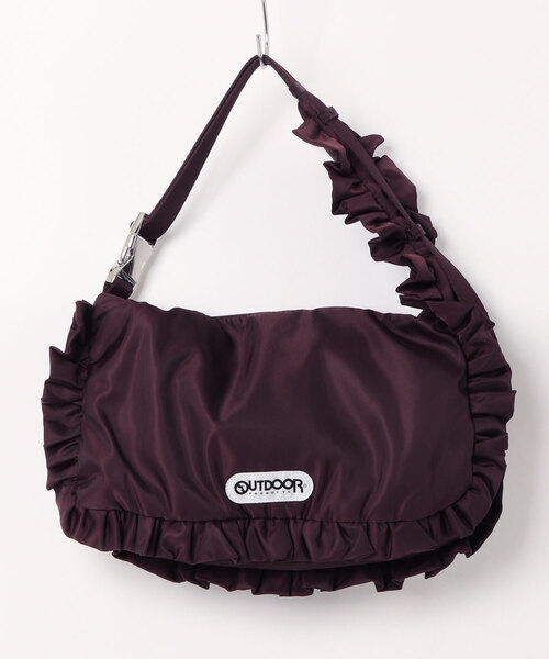 OUTDOOR PRODUCTS(アウトドアプロダクツ)の「【OUTDOOR PRODUCTS】Nylon Frill Shoulder Bag(ショルダーバッグ・レディース・バーガンディー/ホワイト/ブラック・FREE)」の3枚目の写真
