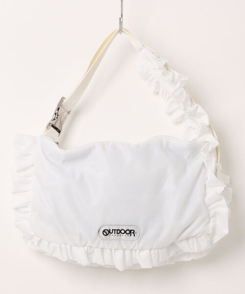 OUTDOOR PRODUCTS(アウトドアプロダクツ)の「【OUTDOOR PRODUCTS】Nylon Frill Shoulder Bag(ショルダーバッグ・レディース・バーガンディー/ホワイト/ブラック・FREE)」の2枚目の写真