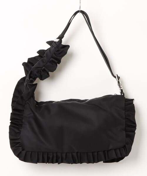 OUTDOOR PRODUCTS(アウトドアプロダクツ)の「【OUTDOOR PRODUCTS】Nylon Frill Shoulder Bag(ショルダーバッグ・レディース・バーガンディー/ホワイト/ブラック・FREE)」の4枚目の写真