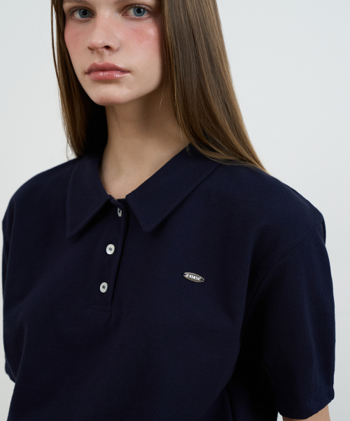 DEHEVE（デヘヴェ）の「Frill Layered Collar T-Shirt [Navy]（Tシャツ/カットソー・レディース・ネイビー・OS）」の8枚目の写真