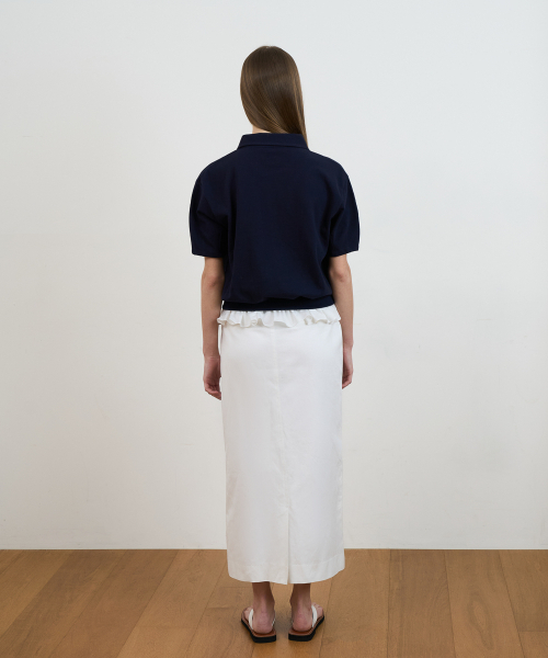 DEHEVE（デヘヴェ）の「Frill Layered Collar T-Shirt [Navy]（Tシャツ/カットソー・レディース・ネイビー・OS）」の4枚目の写真