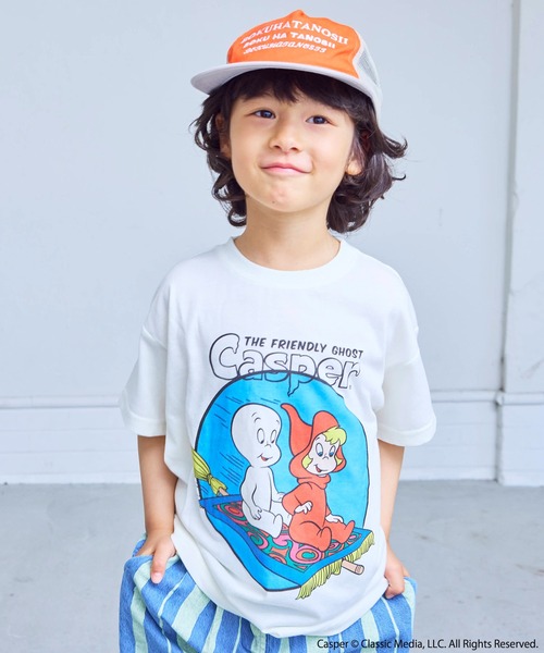 MARKEY'S(マーキーズ)の「【別注】Casper プリント半袖Tシャツ(Tシャツ/カットソー・キッズ・オフホワイト/ホワイト/ラベンダー・140/80/110/100/90/150/130/120)」の1枚目の写真