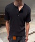 SINSS（シンス）の「Rib henley HS T-shirt / リブヘンリーショートスリーブTシャツ（Tシャツ/カットソー・LARGE）」
