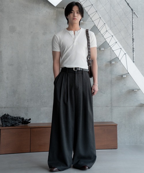 SINSS(シンス)の「Rib henley HS T-shirt / リブヘンリーショートスリーブTシャツ(Tシャツ/カットソー・メンズ・ホワイト/ブラック・X-SMALL/SMALL/MEDIUM/LARGE)」の22枚目の写真