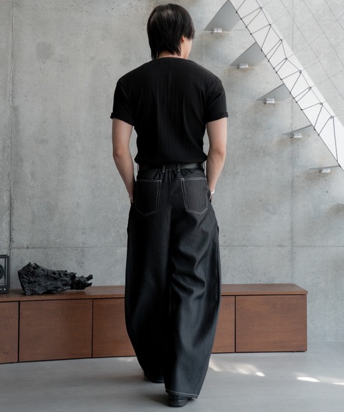 SINSS(シンス)の「Rib henley HS T-shirt / リブヘンリーショートスリーブTシャツ(Tシャツ/カットソー・メンズ・ホワイト/ブラック・X-SMALL/SMALL/MEDIUM/LARGE)」の13枚目の写真