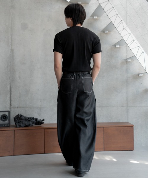 SINSS(シンス)の「Rib henley HS T-shirt / リブヘンリーショートスリーブTシャツ(Tシャツ/カットソー・メンズ・ホワイト/ブラック・X-SMALL/SMALL/MEDIUM/LARGE)」の14枚目の写真