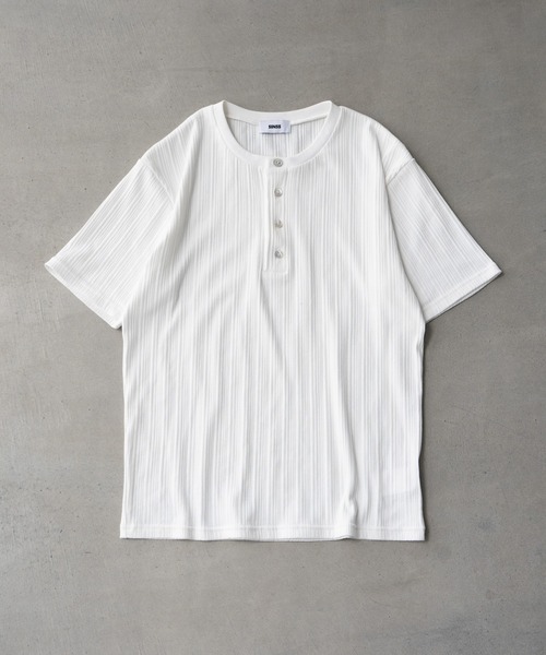 SINSS(シンス)の「Rib henley HS T-shirt / リブヘンリーショートスリーブTシャツ(Tシャツ/カットソー・メンズ・ホワイト/ブラック・X-SMALL/SMALL/MEDIUM/LARGE)」の18枚目の写真