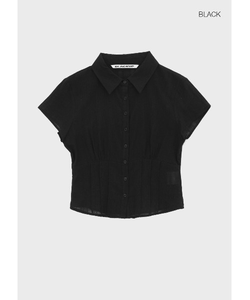BLACKUP（ブラックアップ）の「[MADE] モディエルプリーツ半袖シャツ（シャツ/ブラウス・レディース・ブラック/ホワイト・MEDIUM/SMALL）」の20枚目の写真