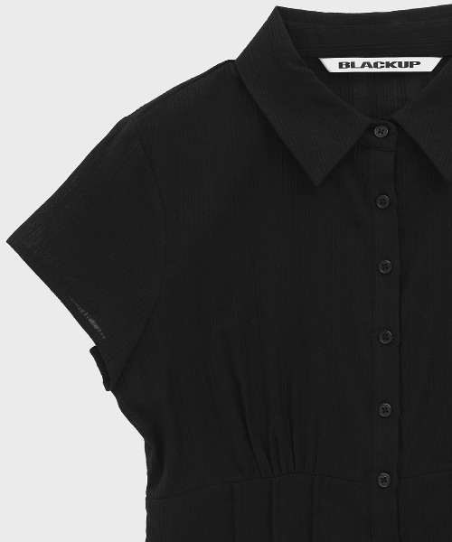 BLACKUP（ブラックアップ）の「[MADE] モディエルプリーツ半袖シャツ（シャツ/ブラウス・レディース・ブラック/ホワイト・MEDIUM/SMALL）」の21枚目の写真