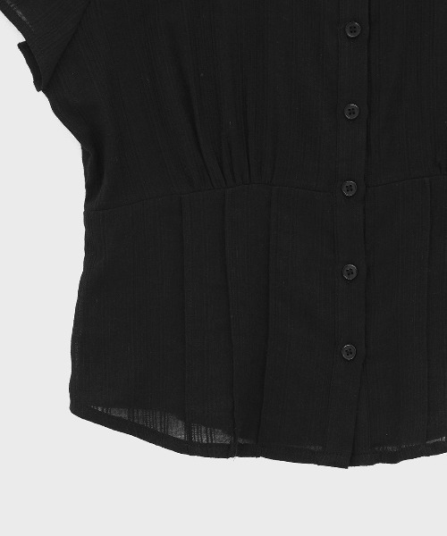 BLACKUP（ブラックアップ）の「[MADE] モディエルプリーツ半袖シャツ（シャツ/ブラウス・レディース・ブラック/ホワイト・MEDIUM/SMALL）」の22枚目の写真