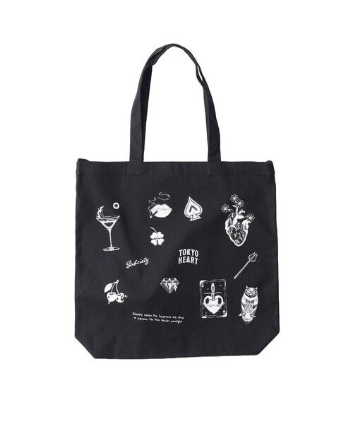 Subciety（サブサエティ）の「Varsity 2way tote bag（トートバッグ・メンズ・ブラック/ナチュラル・FREE）」の2枚目の写真