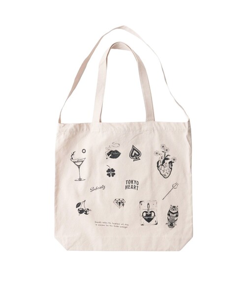Subciety（サブサエティ）の「Varsity 2way tote bag（トートバッグ・メンズ・ブラック/ナチュラル・FREE）」の6枚目の写真