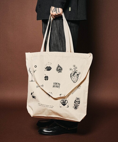 Subciety（サブサエティ）の「Varsity 2way tote bag（トートバッグ・メンズ・ブラック/ナチュラル・FREE）」の7枚目の写真