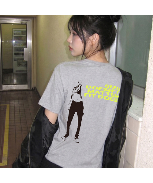 GRAVER（グレーバー）の「[ユニセックス]ネオンアティテュード 半袖Tシャツ_2カラー（Tシャツ/カットソー・レディース・ライトグレー/ホワイト・LARGE/MEDIUM/SMALL）」の2枚目の写真