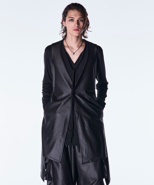 kiryuyrik(キリュウキリュウ)の「kiryuyrik/キリュウキリュウ/Emboss Silley Jersey Flare Vest(ベスト・メンズ・ブラック・LARGE/MEDIUM/SMALL)」の1枚目の写真