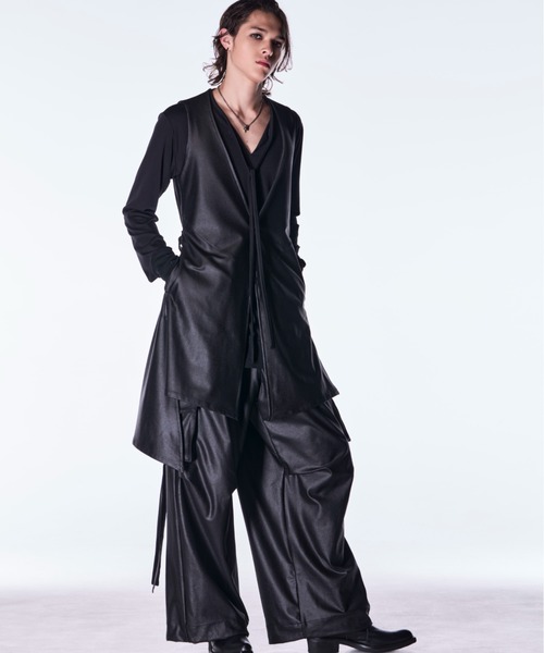 kiryuyrik(キリュウキリュウ)の「kiryuyrik/キリュウキリュウ/Emboss Silley Jersey Flare Vest(ベスト・メンズ・ブラック・LARGE/MEDIUM/SMALL)」の2枚目の写真