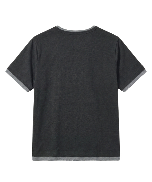 IDWS(アイドンワナセル)の「Layered Henley Neck T-Shirt Charcoal(Tシャツ/カットソー・レディース・その他・1/2/0)」の3枚目の写真