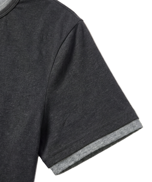 IDWS(アイドンワナセル)の「Layered Henley Neck T-Shirt Charcoal(Tシャツ/カットソー・レディース・その他・1/2/0)」の5枚目の写真