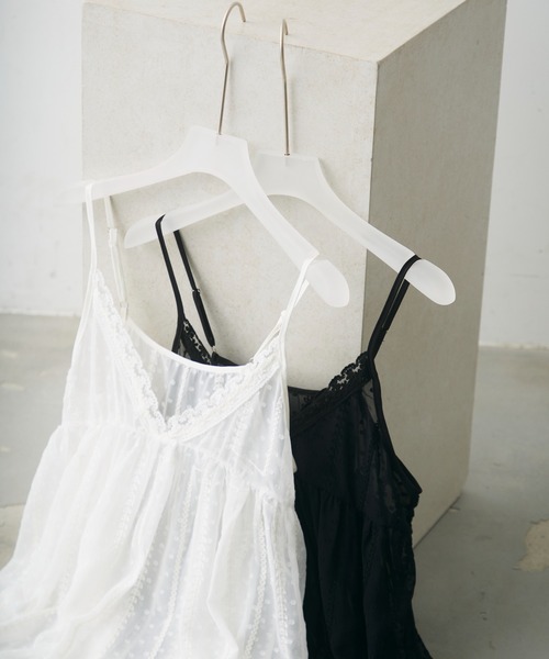Crisp(クリスプ)の「sheer lace cami tunic / シアーレースキャミチュニック(チュニック・レディース・ホワイト/ブラック・FREE)」の9枚目の写真