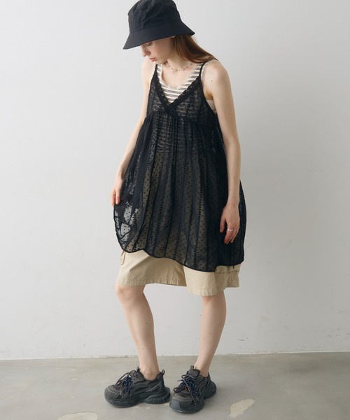 Crisp(クリスプ)の「sheer lace cami tunic / シアーレースキャミチュニック(チュニック・レディース・ホワイト/ブラック・FREE)」の18枚目の写真