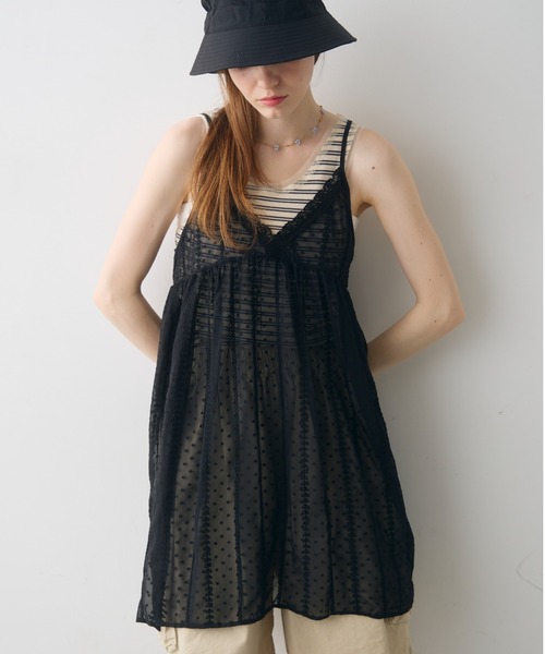 Crisp(クリスプ)の「sheer lace cami tunic / シアーレースキャミチュニック(チュニック・レディース・ホワイト/ブラック・FREE)」の10枚目の写真