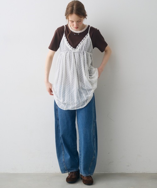 Crisp(クリスプ)の「sheer lace cami tunic / シアーレースキャミチュニック(チュニック・レディース・ホワイト/ブラック・FREE)」の6枚目の写真
