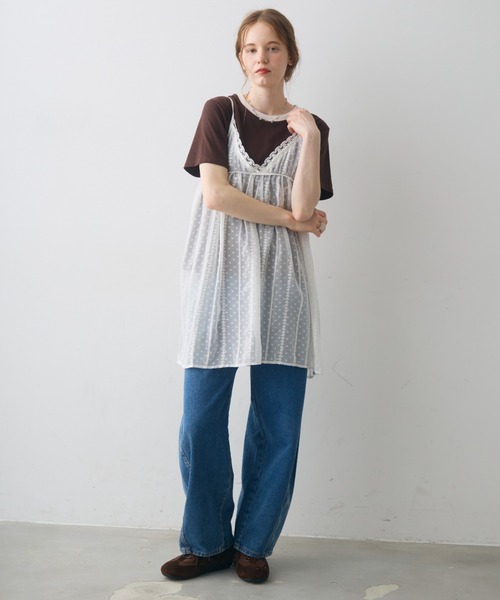 Crisp(クリスプ)の「sheer lace cami tunic / シアーレースキャミチュニック(チュニック・レディース・ホワイト/ブラック・FREE)」の7枚目の写真