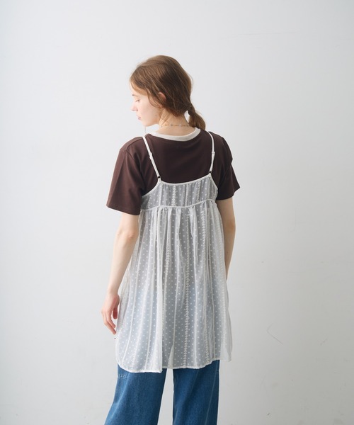 Crisp(クリスプ)の「sheer lace cami tunic / シアーレースキャミチュニック(チュニック・レディース・ホワイト/ブラック・FREE)」の5枚目の写真