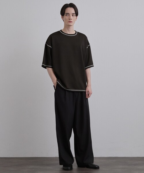 tk.TAKEO KIKUCHI(ティーケータケオキクチ)の「【気化熱冷却/涼しい】ワッフルカットソー(Tシャツ/カットソー・メンズ・ブラック/ホワイト・03/02)」の6枚目の写真