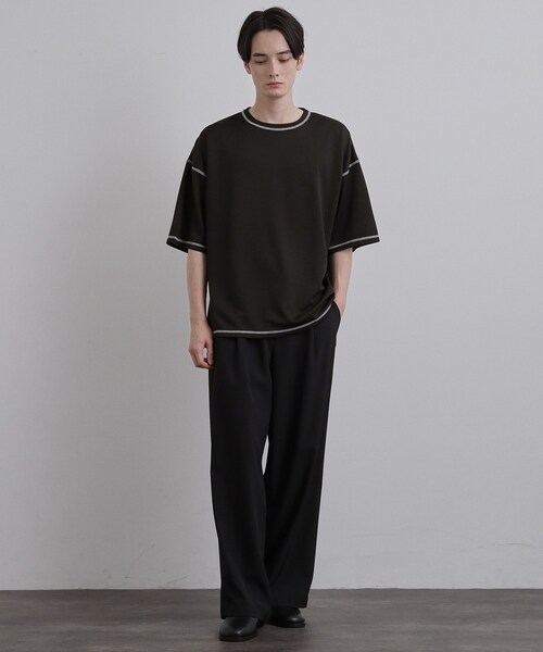 tk.TAKEO KIKUCHI(ティーケータケオキクチ)の「【気化熱冷却/涼しい】ワッフルカットソー(Tシャツ/カットソー・メンズ・ブラック/ホワイト・03/02)」の7枚目の写真